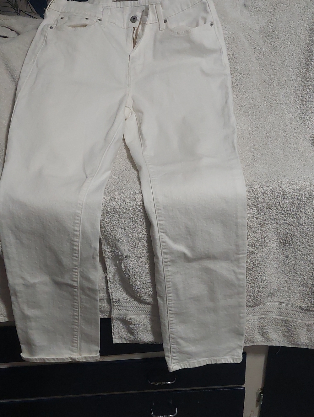 Levi's Cream Wide-Leg High-Rise Jeans